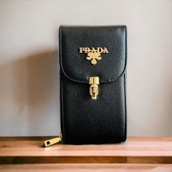 ΠΟΡΤΟΦΟΛΙ ΜΕΣΗΣ - ΧΕΙΡΟΣ ΜΕ ΘΗΚΗ ΚΙΝΗΤΟΥ PRADA ΜΑΥΡΟ