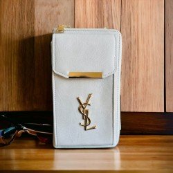 ΠΟΡΤΟΦΟΛΙ ΜΕΣΗΣ - ΧΕΙΡΟΣ ΜΕ ΘΗΚΗ ΚΙΝΗΤΟΥ YSL ΓΚΡΙ ΑΠΑΛΟ
